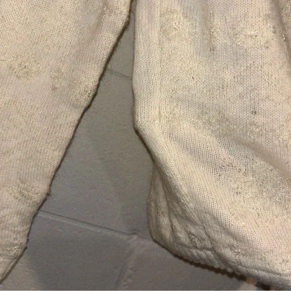 Talbots ivory sequin turtleneck sweater wool cashmere blend - Picture 6 of 9